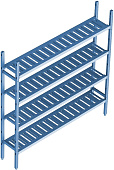 Стеллаж модульный базовый дополнительный POLAIR LOAD.ME POLY 16AL.4PP40.15B