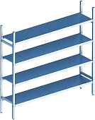 Стеллаж модульный базовый POLAIR LOAD.ME INOX 18AL.4IN30.15B