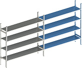 Стеллаж модульный линейный дополнительный POLAIR LOAD.ME INOX 16AL.4IN30.10Е