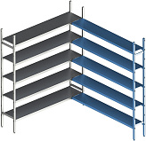 Стеллаж модульный угловой дополнительный POLAIR LOAD.ME INOX 18AL.5IN30.12C