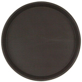 Поднос прорезиненный круглый Luxstahl 1600CT Brown (400х25 мм, коричневый)