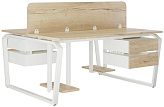 Стол офисный КОБОР TB/2-140/140 white/natural