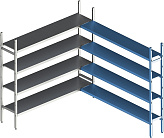 Стеллаж модульный угловой дополнительный POLAIR LOAD.ME INOX 16AL.4IN40.07C